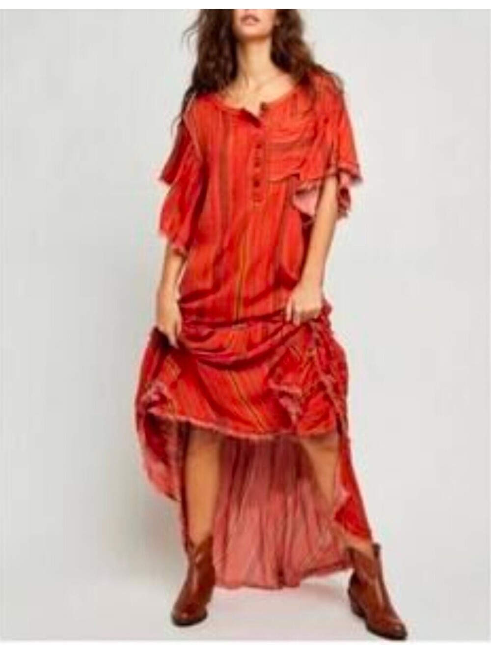 NWT Free People Red Combo Striped Dress XS